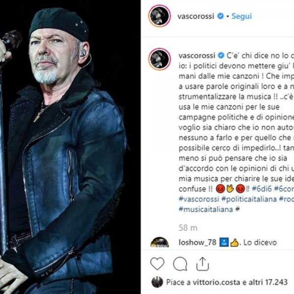 Vasco Rossi, i politici mettano giÃ¹ le mani dalle mie canzoni
